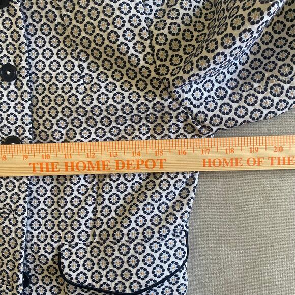 Brooks Brothers Petite Floral Jacquard Cropped Jacket Blazer Blue White SZ 4 - Picture 8 of 12